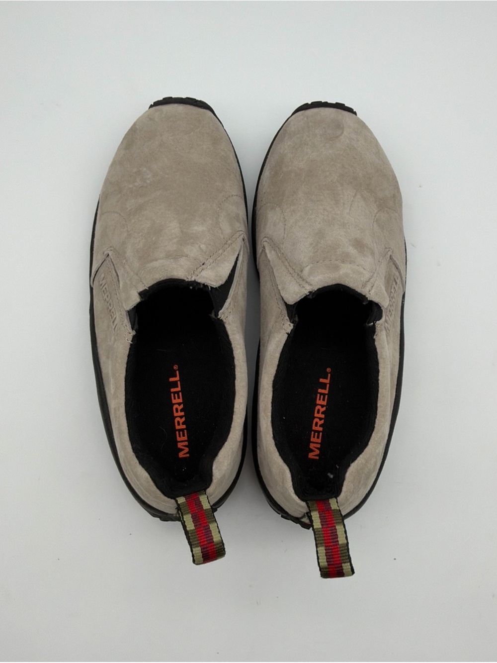 Merrell Women’s 7.5 Jungle Moc Slip-On Suede Loafers Clogs in Taupe and Black - Picture 6 of 8